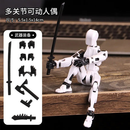 Multi-jointed, transformable robot 3D-printed action figure with 13 joints, DIY assembly gift for adults, parents, and children