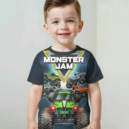 3D Print Cartoon Truck Monster Jam Baby Clothing 5 to 14 Years Male Outdoor Clothes for Children Boy Girl Child T-Shirt Top