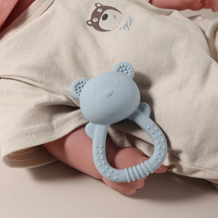 Hot Sale Cute Bear Baby Rattle Silicone Teether 0-1 Year Toy