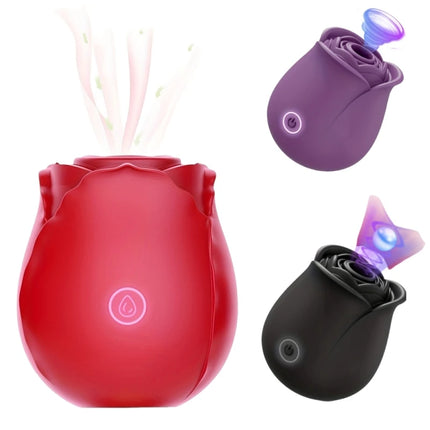 Rose Clitoral Sucker Vibrator for Women 10 Modes Powerful Suction Waterproof USB Rechargeable Silent Silicone Adult Sex Toy