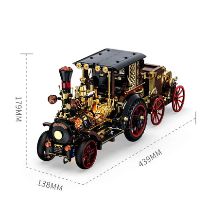 New Arrival MOC Retro Mechanical Steam Car 3D Construction Educational Building Blocks Set Toys Adults Kids Holiday Gifts Boys