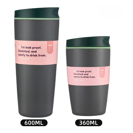 Simple Stainless Steel Vacuum Flasks Mug Insulated Coffee Cup Leakproof Lid Travel Silent Base Thermos Cups Thermal Water Bottle