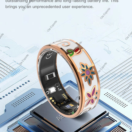2026 Color Enamels Fashion Women Smart Ring Female Stainless Steel Intelligent Finger Ring Lady IP68 Waterproof Fitness Tracker