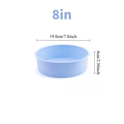 4/6/8/10 Inch Round Silicone Cake Mold Baking Pan for Mousse Fondant Pastry Dessert Jelly Reusable Non-Stick Cylinder Mold
