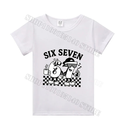 Steal A Brainrot Short Sleeve Children T-shirt 67 Six Seven Cotton Tops Tshirt Boys Girls Clothing Fashion Funny Meme T-shirts