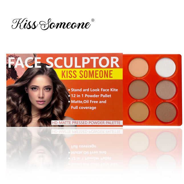 12 Color Professional Light Medium Brown Contour Highlight Palette,Multiple Full Coverage Makeup Palet for Correct