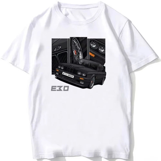 Retro Germany EUDM - E34 M5 T-shirts Summer Men Short Sleeve Old Legend E30 M3 Classic Car T-Shirt Boy Casual Tops Man White Tees