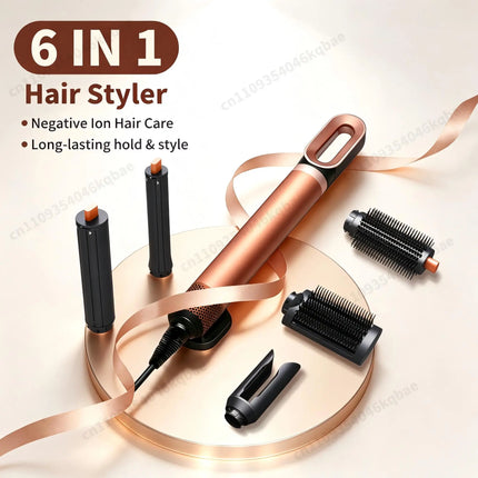 6 IN 1 Multil Hair Styler 1500W Hair Dryer Brush with Auto Wrap Curls (L/R) Fast Drying Frizz-Free Volume Hair Styler Set Gift