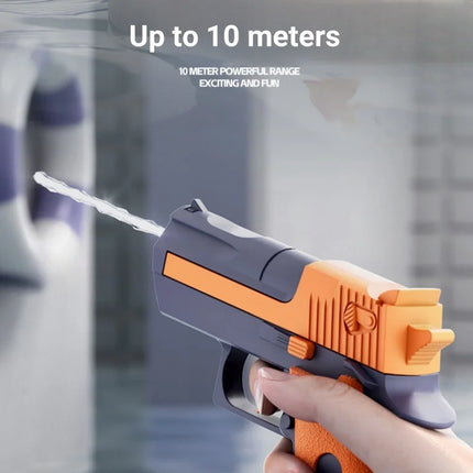 Kids Mechanical Continuous Firing Water Gun Toys High Pressure Mini Pistol Water Guns for Baby Fun Summer Outdoor Beach Pool Toy