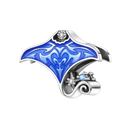 925 Sterling Silver Blue Ocean Series Beaded Charms  Pendant Fit for The Brand's DIY Bracelet Women Jewelry Girlfriend Gifts