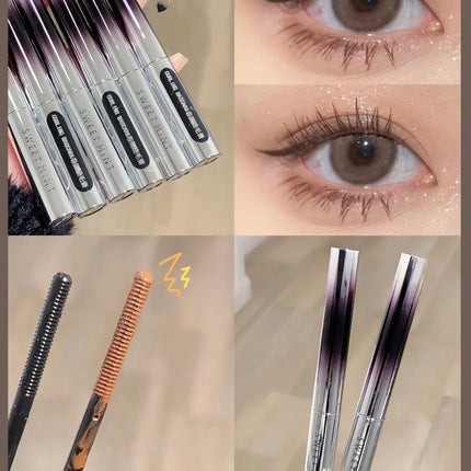 Metal Iron Mascara Silk Fiber Ultra-Fine Brush Black Brown Waterproof Lasting Curling Fast Dry Eyelash Extensions Eyes Makeup
