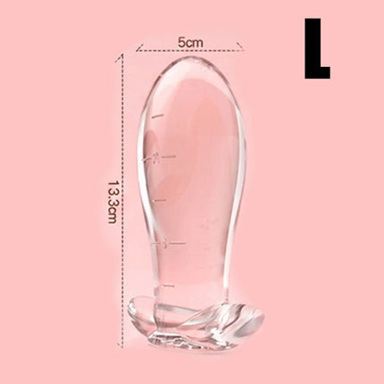 Large Crystal Clear Silicone Dragon Egg Anal Plug with Size Markings Soft Flexible Prostate Massager for Men And Women