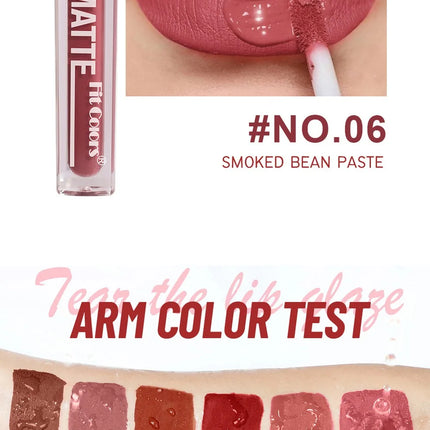 6Colors Waterproof Liquid Lipstick Matte Velvet Clay Texture Lip Gloss Bohemian Style Earth Brown Lasting Non Stick Cup Makeup