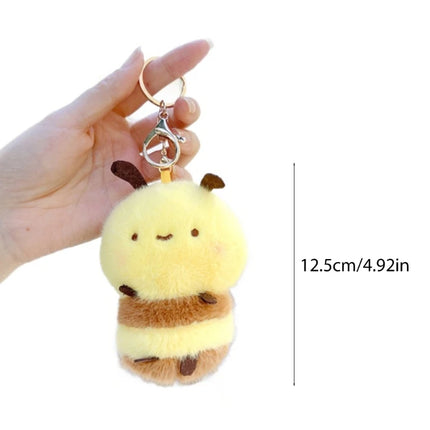 Honeybee Plush Keyring Soft with wing Stuffed Animal Keychain Accessory Bag Decoration for Everyday Use Children Birthday Gift