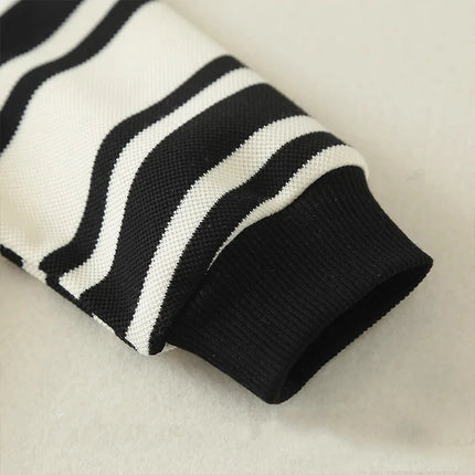 Unisex Baby Spring & Autumn Warm Romper Infant Polo Collared Striped Bodysuit Boys & Girls Cute Long-Sleeve Outdoor Jumpsuit