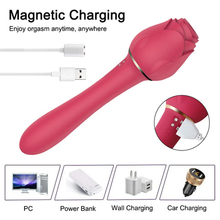 Rose-Sucking Toys Vibrator for Women Nipples Clitoris Vacuum Clit Sucker Stimulator Female Sex Toys Goods Vibrators for Adults