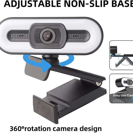 Portable Full HD 1080P 2K 4K Webcam PC Laptop Auto Focus Webcam Live Streaming Flexible with Microphone Live Broadcast withLight