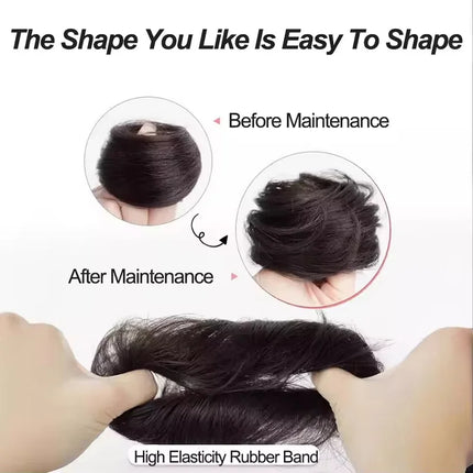 Synthetic Messy Bun Hair Piece Chignon Extension Mini Rubber Band Hair Bun Scrunchies Donut Hair Accessory Easy to Wear