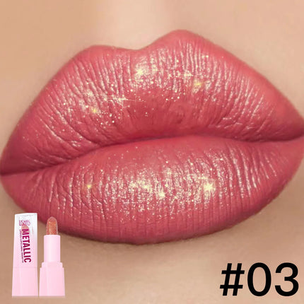 USHAS New Pearlescent & Matte Lipstick Long-Lasting Transfer-Proof Waterproof Non-Stick Cup Formula