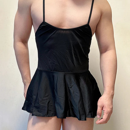 Sexy Suspender Open Back Nightdresses Slip Dress Pajamas Mini Sexy Short Dresses Crossdresser Erotic Costume Homewear