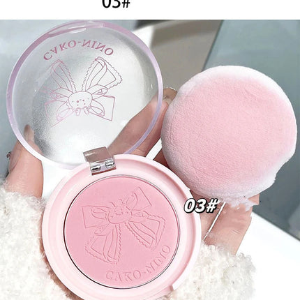 Wish Bow Cute Blusher Lasting Not Easy to Fly Powder Pink Blush Face Brighten Shading Rouge Rubor Korean Dupes Makeup Cosmetics