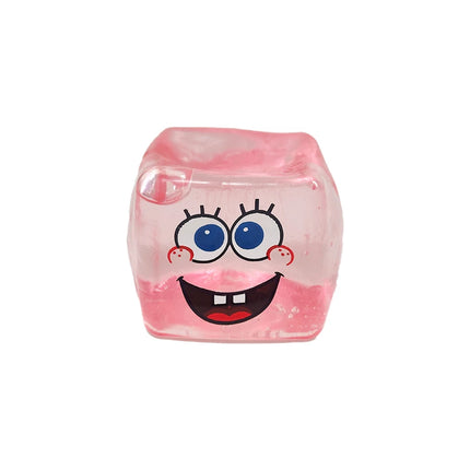 Nee Doh SpongeBob Squishy Toy, Stress Relief Toy, Squishy Vent Ball, Transparent Crystal Cube, Kids Stress Relief Gadget