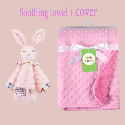 Personalized Soft Plush Baby Blanket with Name Newborn Stroller Sleeping Dolls Custom Towel Cover -appease Soother Gift