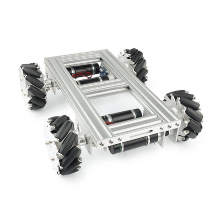 35kg Heavy-Duty 4WD Mecanum Wheel Trolley Omnidirectional Mobile Robot with Motor Metal Chassis for Research Programmable Robot