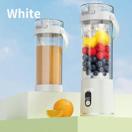 600ML Portable Juicer Cup, USB Rechargeable Electric Mini Juice Blender, Small Household Fruit Juice Maker, Dual Function