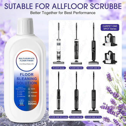 For Tineco FLOOR ONE S3/ S5/Pro2/Combo/S7Pro All Series Cleaning Solution Robot Vacuum Floor Cleaner Lavender Scent 500ml