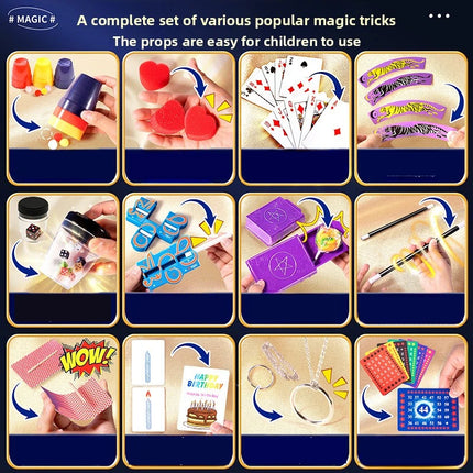 Fantastic Magic Trick Gift Box Set Awesome Poker Show Props Toy for Children Creative Birthday Present Home Party Performance