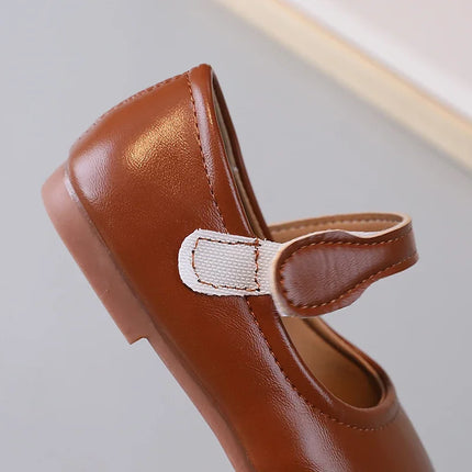 Girls Black Leather Shoes for Wedding Party Back To School Flats Kids Mary Janes Simple Classic Soft Anti-skid Kids Casual Shoes