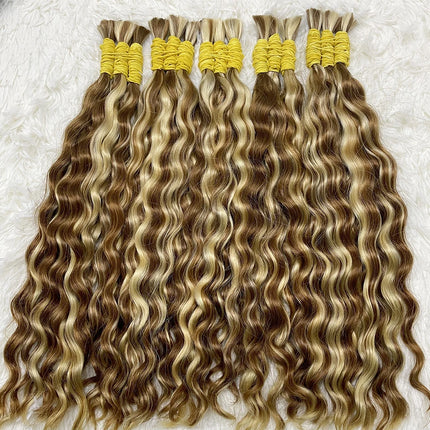 Deep Wave Hair Bulk For Boho Braids 100% Human Hair Extensions No Weft Pure Color Curly 12A Vietnamese Hair 30 inch Bundle