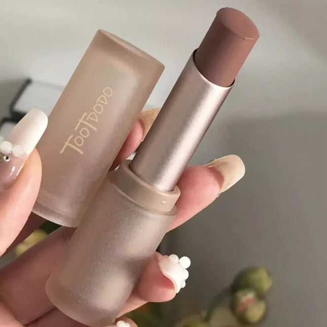 Velvet Matte Lipsticks Moisturizing Nude Apricot Lip Tint Non-stick Cups Lip Gloss Lipstick Cosmetics Make Up Waterproof Lasting