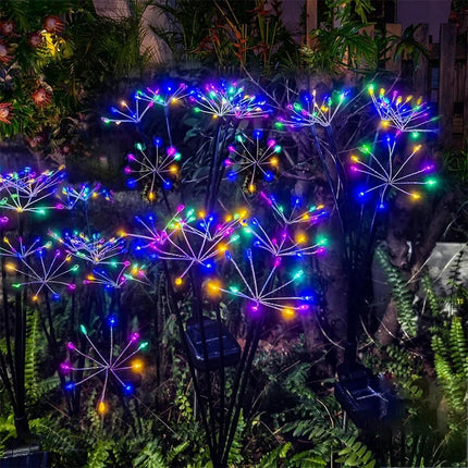 Solar Firework Lights Warm White with 60LEDs for Outdoor Garden Decoration Christmas New Year's Garland Decoration