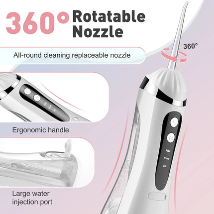 Water Flosser Cordless Oral Irrigator USB Rechargeable IPX6 Portable Dental Water Jet Teeth Cleaner For Home Travel Braces Care