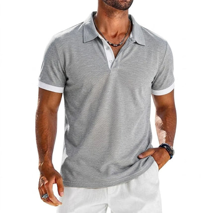 Summer Mens Short Sleeve Polo Shirt Lightweight Lapel Tshirts Breathable Sport T-shirts for Men Sports Solid Streetwear Cool Top