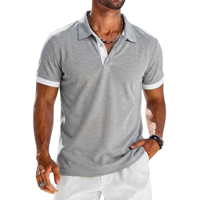 Summer Mens Short Sleeve Polo Shirt Lightweight Lapel Tshirts Breathable Sport T-shirts for Men Sports Solid Streetwear Cool Top