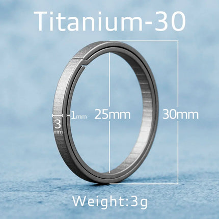 Black Titanium Keyring Car Men Flat Key Chain Rings Holder Lightweight EDC ARC Keychain Buckle for Accessories Gadgets Wholesale