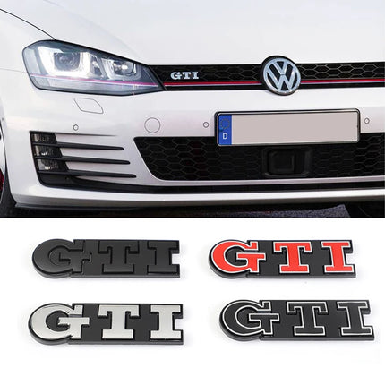 Car Front Grille Badge Metal GTI Logo Sticker For VW GTI Polo Golf 5 6 Passat B3 Scirocco Tiguan Jetta Touareg Beetle Touran CC