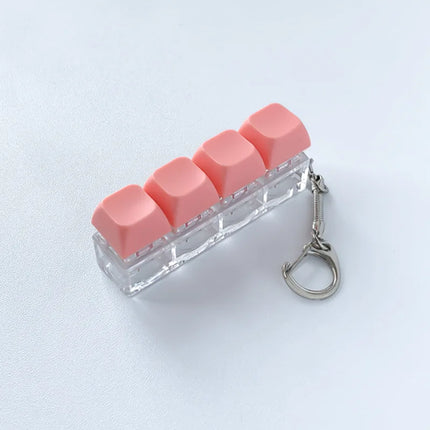 4 Keyboard Finger Keyboard Keycap Stress Relief Fidget Keychain Gadget Key Button Decompression Toy Adult
