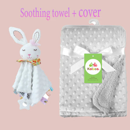 Personalized Soft Plush Baby Blanket with Name Newborn Stroller Sleeping Dolls Custom Towel Cover -appease Soother Gift