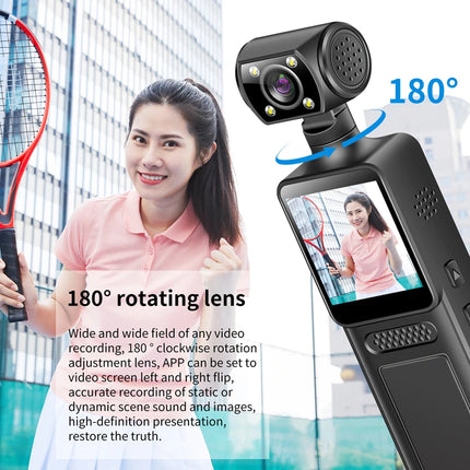 New Handheld 4k Hd 180 ° Rotating Mini Portable Camera Wearable Night Vision Sports Camera Outdoor Activity Recording