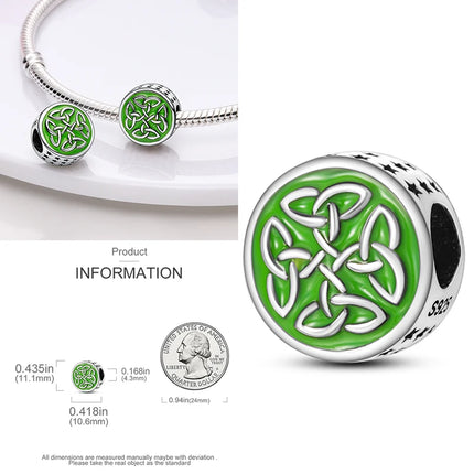 New 925 Sterling Silver Cactus Four Leaf Clover Charm Spring Green Series Bead Pendant For Original Beads Bracelet DIY Jewelry