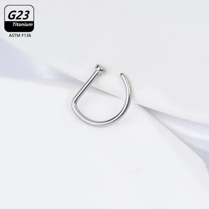 1Pcs 10Pcs G23 ASTM F136 Titanium D Shape Nose Piercing Ear Septum Earrings Studs Helix Stud Hoop Body Jewelry Wholesale