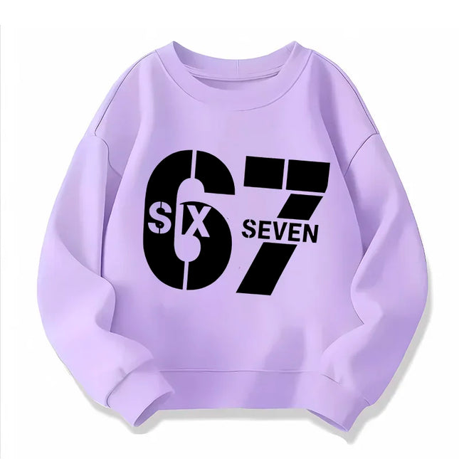Manga Hoody for Boys Girls Children's Hot 67 Brainrot Funny Sweatshirts Unisex Cute Six Seven Kids Crew Neck Hoodies Clothes