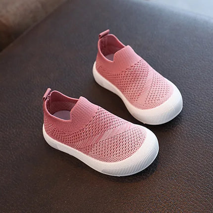 Size 20-31 Children Shoes Spring Autumn Kids Sneakers Soft Breathable Mesh Boys Slip-on Shoes Patchwork Color Girls Shoes