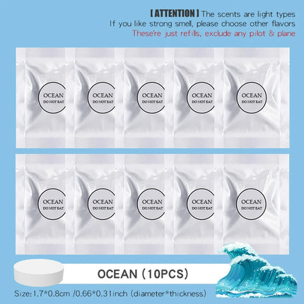 Just Refills No Plane & Pilot! dog bear car air freshener vent replacement tablets solid fragrance aroma perfume pads supplement