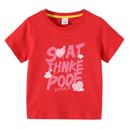 Summer Kids Girl T-Shirt Fashion Letter Print Short Sleeve Casual Tops Sweet Cool Style Teen Girls Clothing