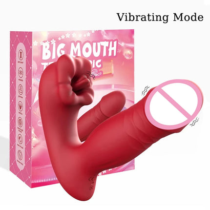 Heating Dildo Tongue Masturbation Vibrator App Control 9 Clitoral Licking Thrusting Modes G-Spot Sex Toys for 18+ Women Couples